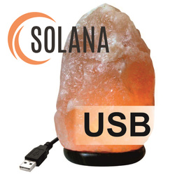 Lampa solna USB naturalna sól himalajska premium