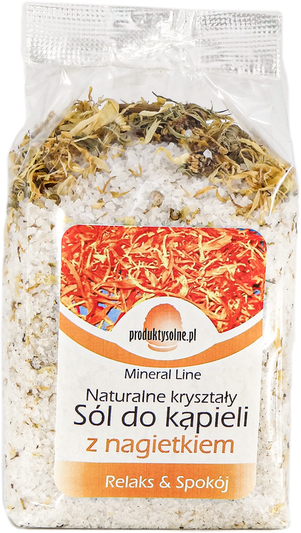 Krystaliczna sól kąpielowa nagietek 600g premium