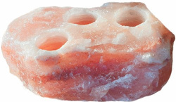 Świecznik solny 3-dziury naturalny
