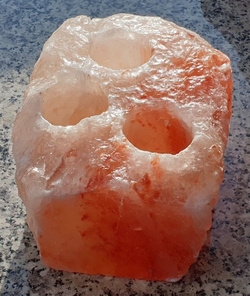 Świecznik solny 3-dziury naturalny