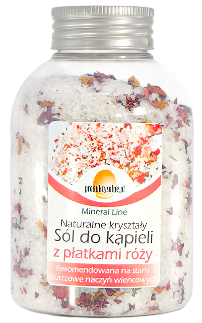 Krystaliczna sól kąpielowa płatki róż  butelka 500g premium
