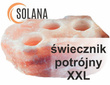 Świecznik solny 3-dziury naturalny