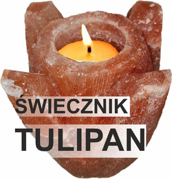 Świecznik solny tulipan himalajski sól premium