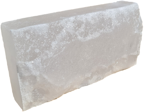 Cegła solna himalajska biała, jedna strona naturalna, 5x10x20 cm