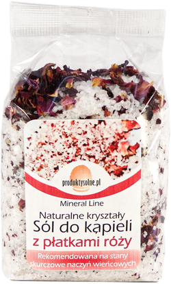 Krystaliczna sól kąpielowa płatki róż 300g premium